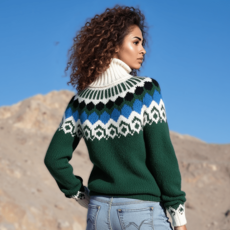 Hand-Knitted Scandinavian Sweater Turtleneck in Camel for Winter Warmth - EdelWear