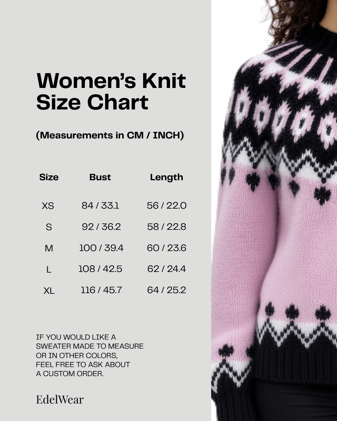 Lavender Ovesized Fair Isle Sweater, Pink Scandinavian Lopapeysa Women's, Nordic Black Patterned Yoke Hand Knitted of Alpaca / Merino - EdelWear
